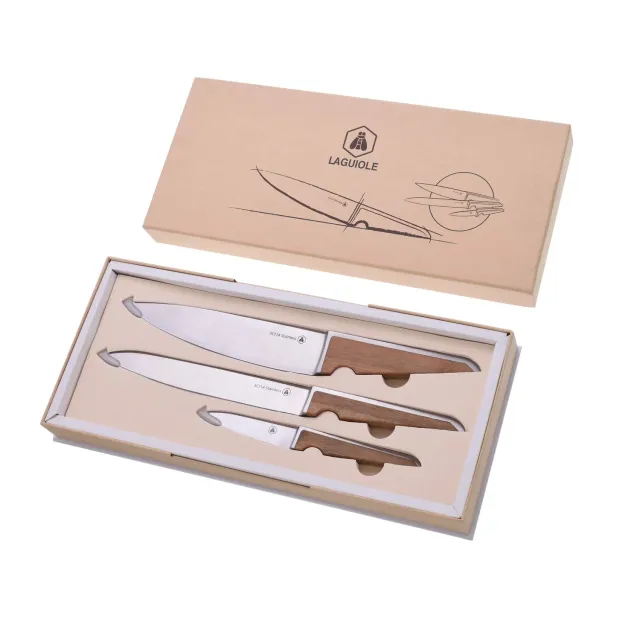 Laguiole Set 6 Coltelli Pieghevoli Legno 29 cm Assortiti