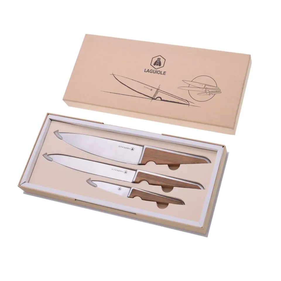 Laguiole Set 6 Coltelli Pieghevoli Legno 29 cm Assortiti