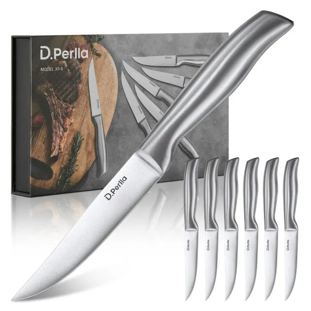 D.Perlla coltelli bistecca 6 pezzi lama liscia inox