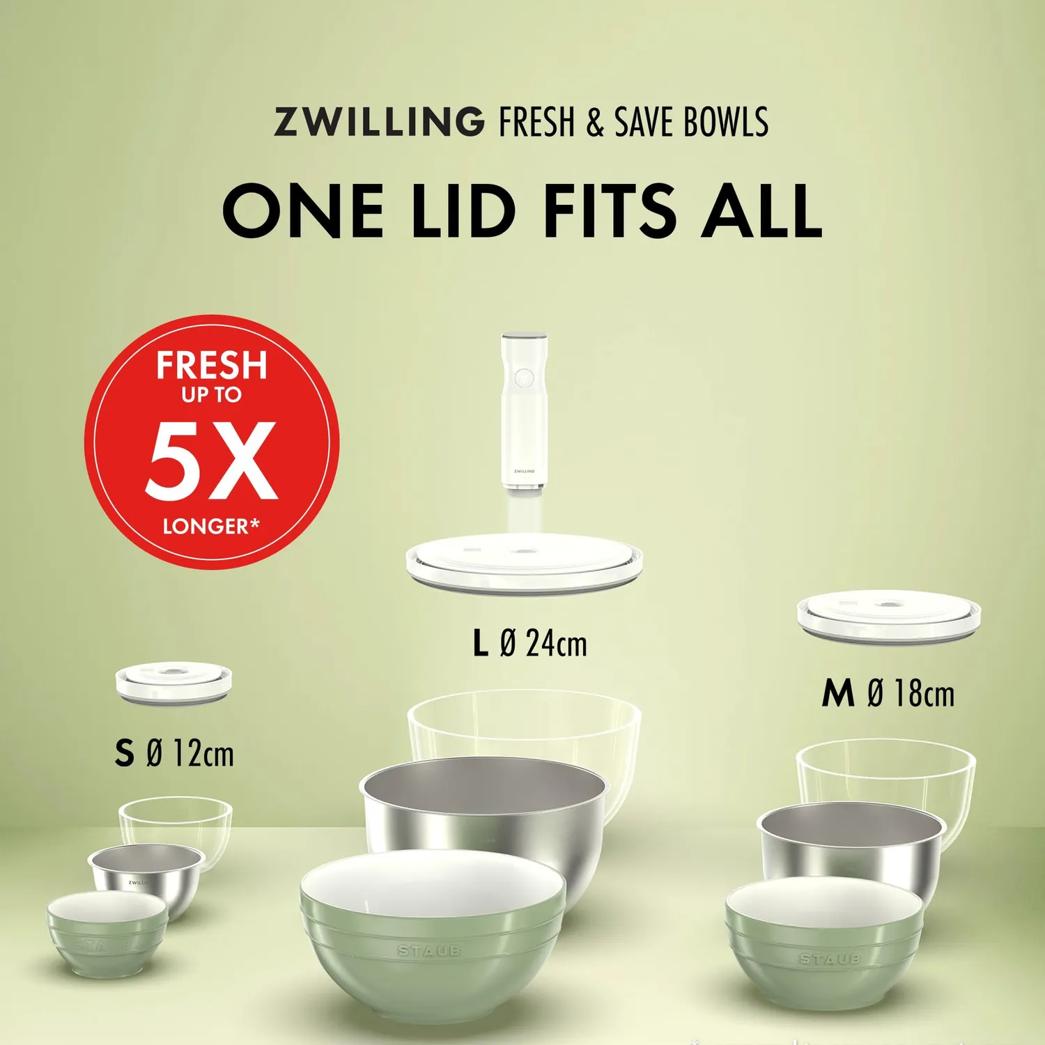 Zwilling Fresh & Save set ciotole sottovuoto 9 pezzi inox