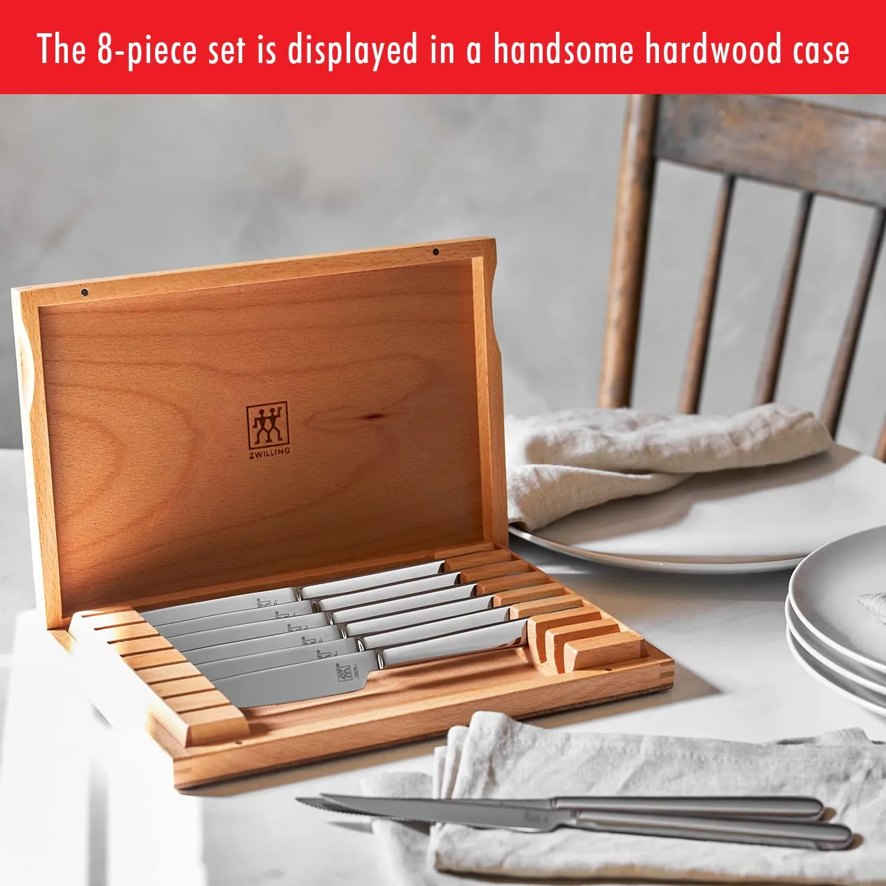 Zwilling set 8 coltelli bistecca 10,2 cm seghettati
