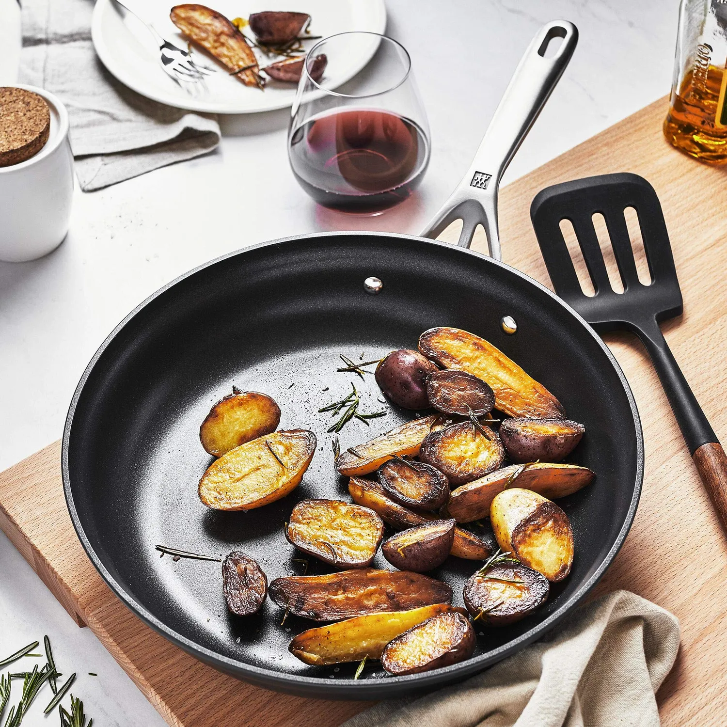 Zwilling Motion Set 3 Padelle Antiaderenti Nero Alluminio