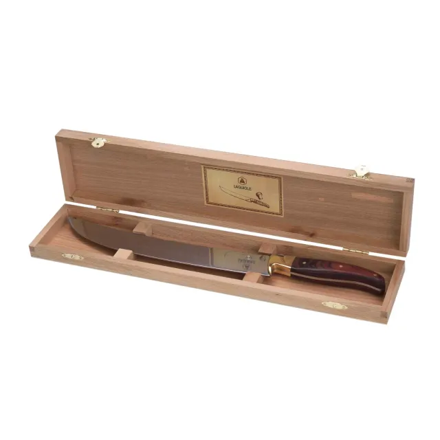 Laguiole en Aubrac sciabola champagne legno pakka marrone