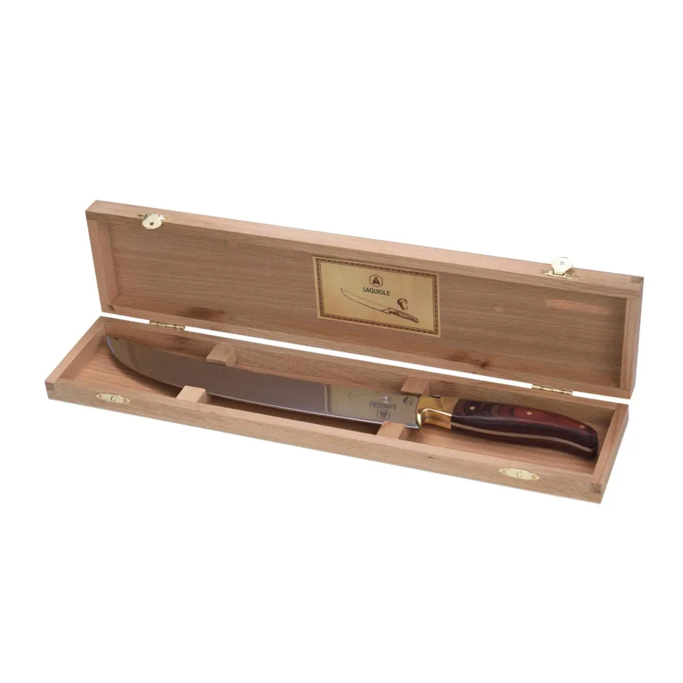 Laguiole en Aubrac sciabola champagne legno pakka marrone