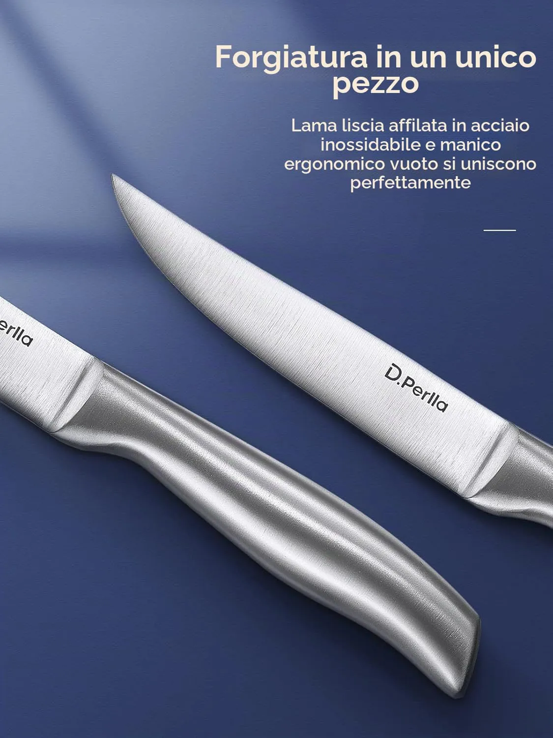 D.Perlla coltelli bistecca 6 pezzi lama liscia inox