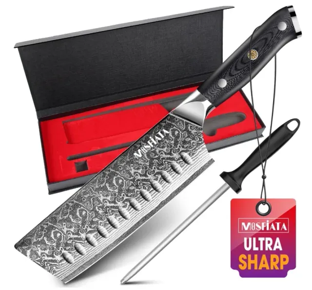 MOSFiATA Nakiri Damasco 7" VG10 Manico G10 67 Strati