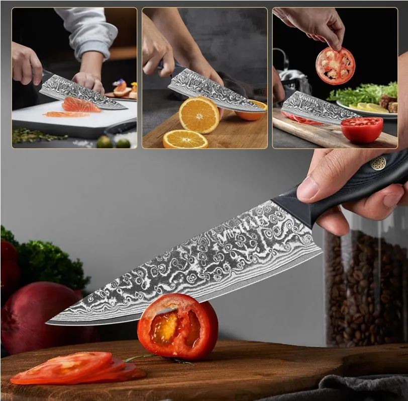 MOSFiATA Damascus coltello chef 20 cm lama damasco