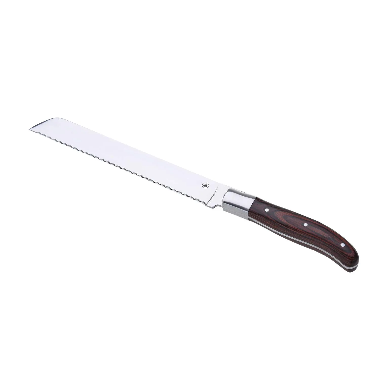 Laguiole Coltello pane manico pakka marrone