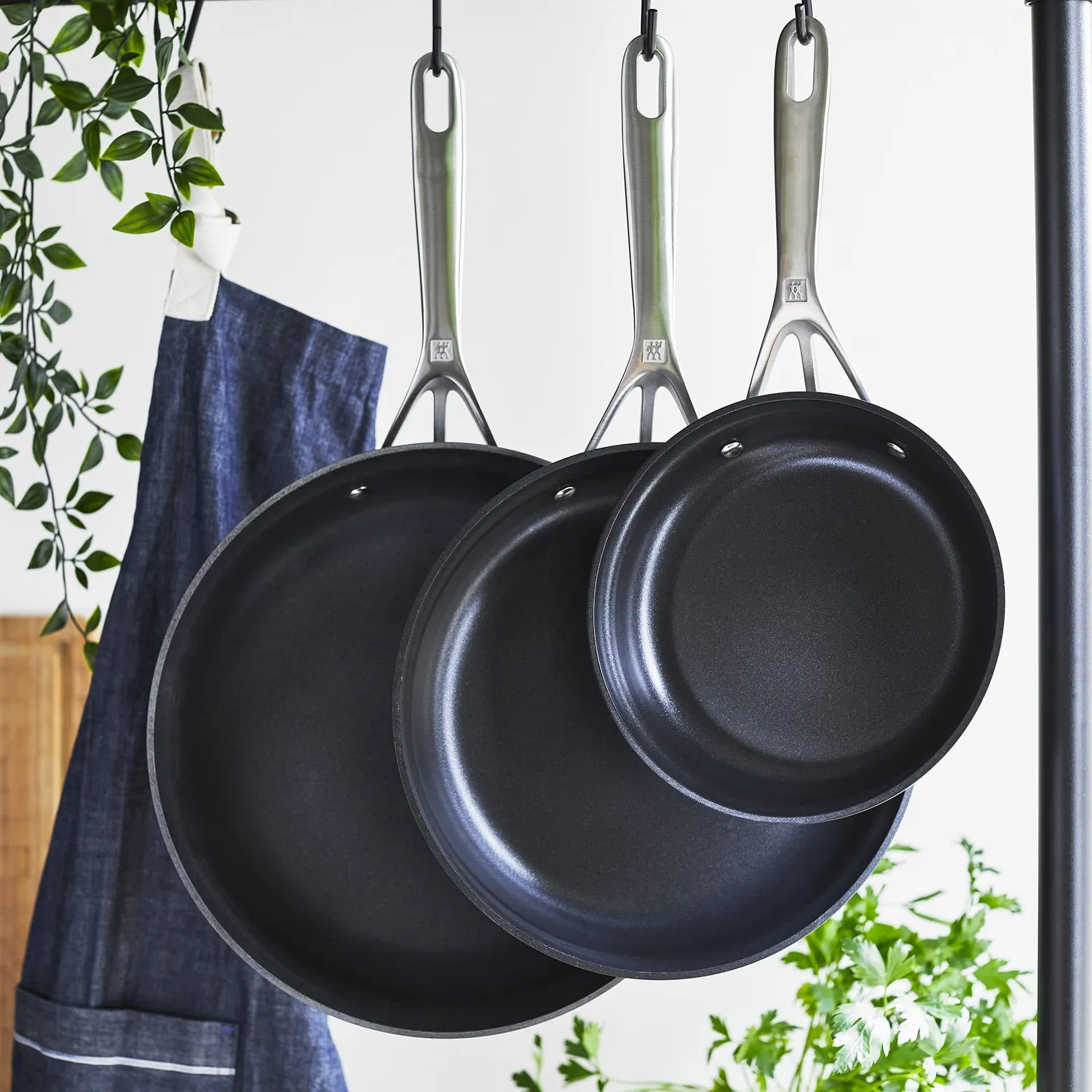 Zwilling Motion Set 3 Padelle Antiaderenti Nero Alluminio