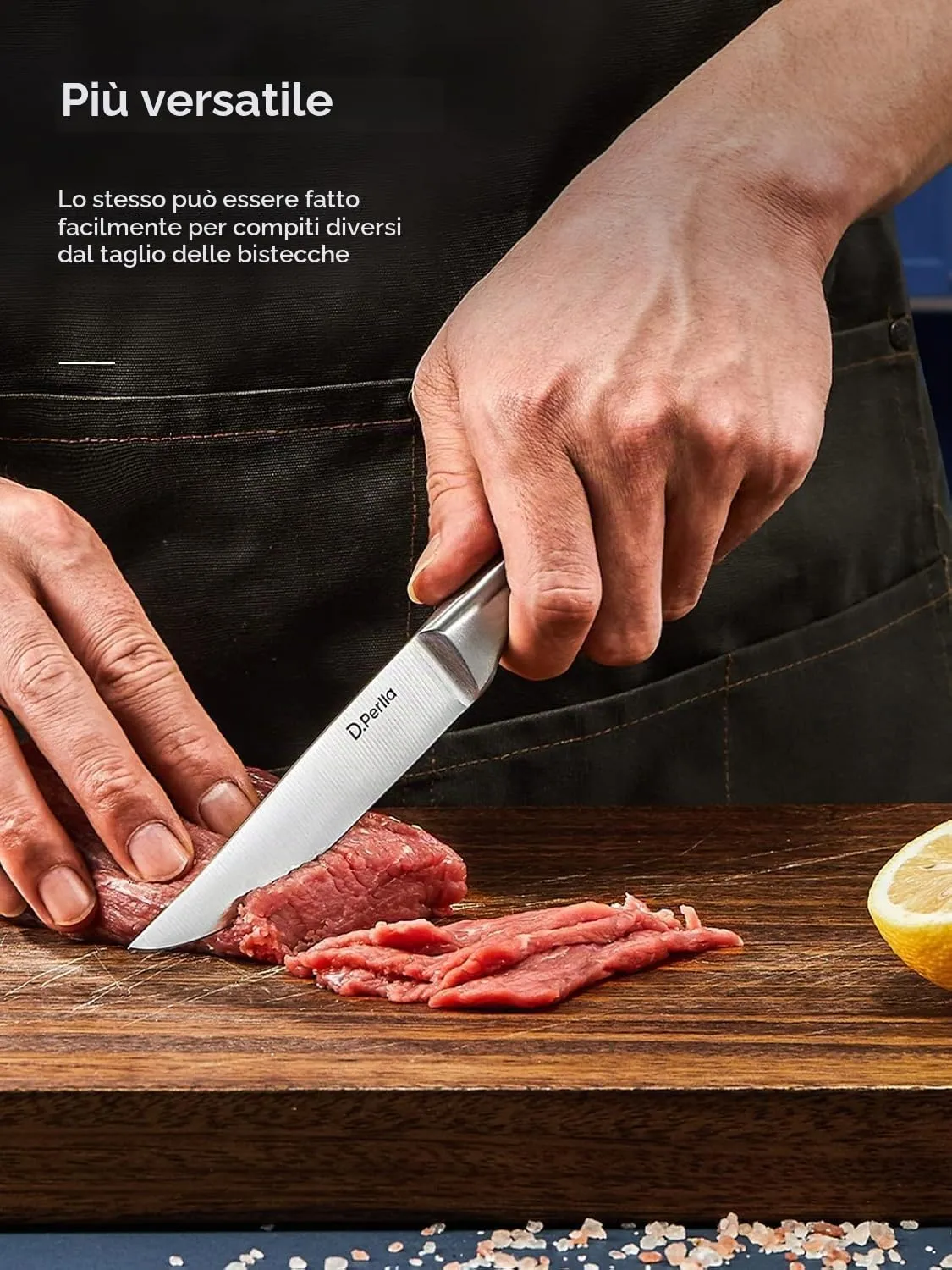 D.Perlla coltelli bistecca 6 pezzi lama liscia inox
