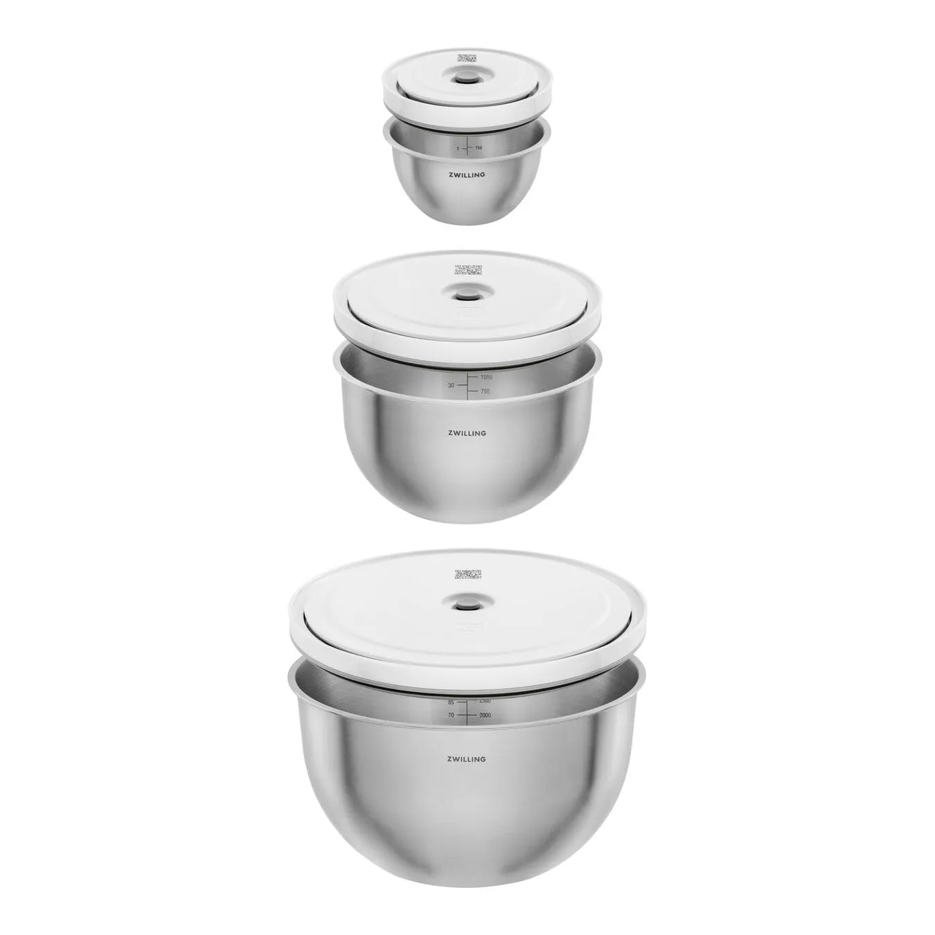 Zwilling Fresh & Save set 6 ciotole acciaio 12-18-24 cm coperchio