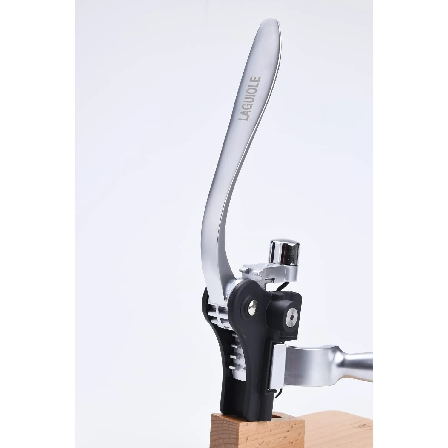 Laguiole en Aubrac cavatappi leva base legno 15 cm argento