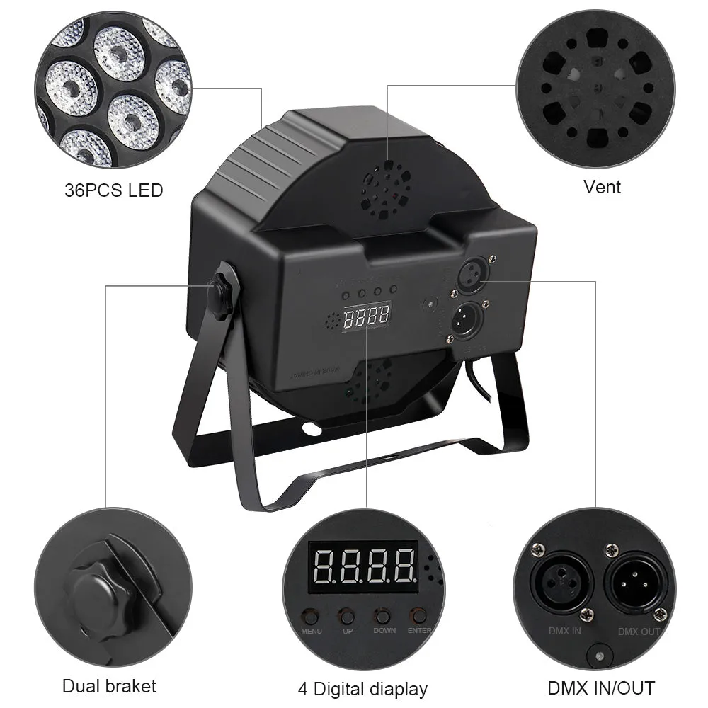 MOSFiATA fari par led RGB 2 pezzi DMX festa