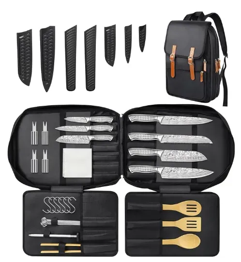MOSFiATA Zaino Portacoltelli 39 Pezzi Chef BBQ 25cm