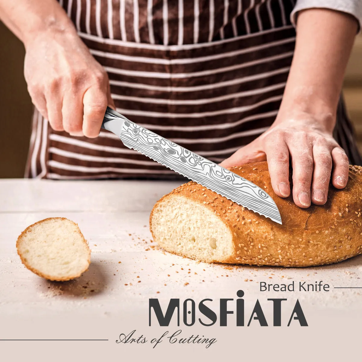 MOSFiATA coltello pane 8 pollici seghettato acciaio