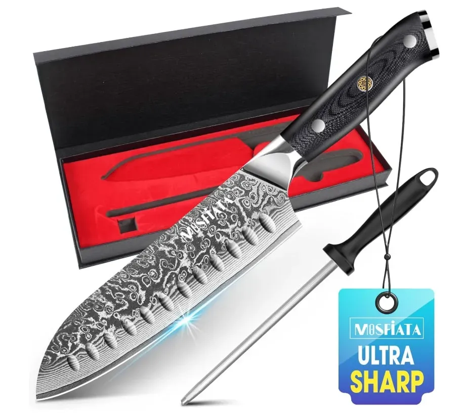MOSFiATA Santoku 18cm Damasco VG-10 67 Strati G10