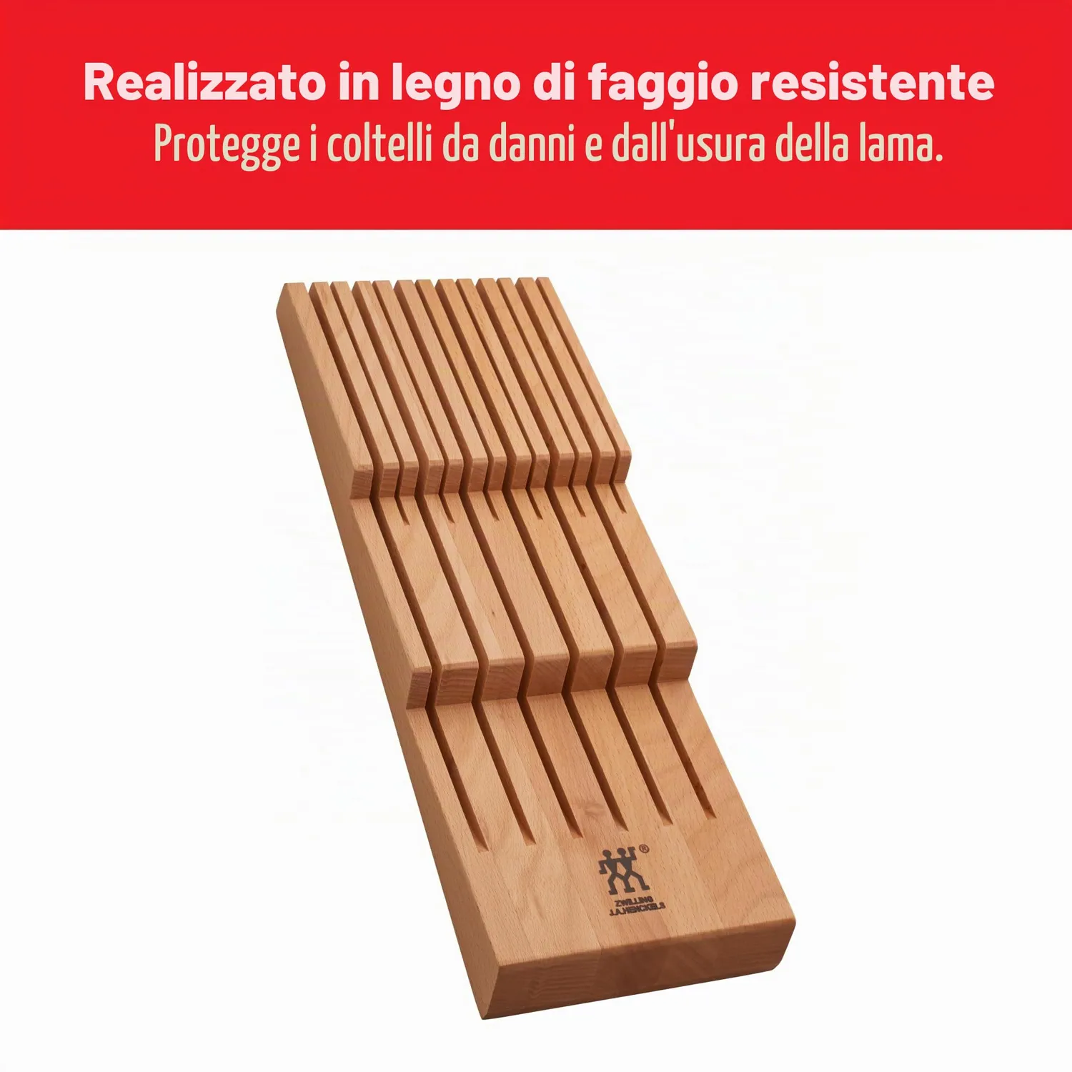 Zwilling Vassoio Portacoltelli Cassetto Legno 12 Scomparti