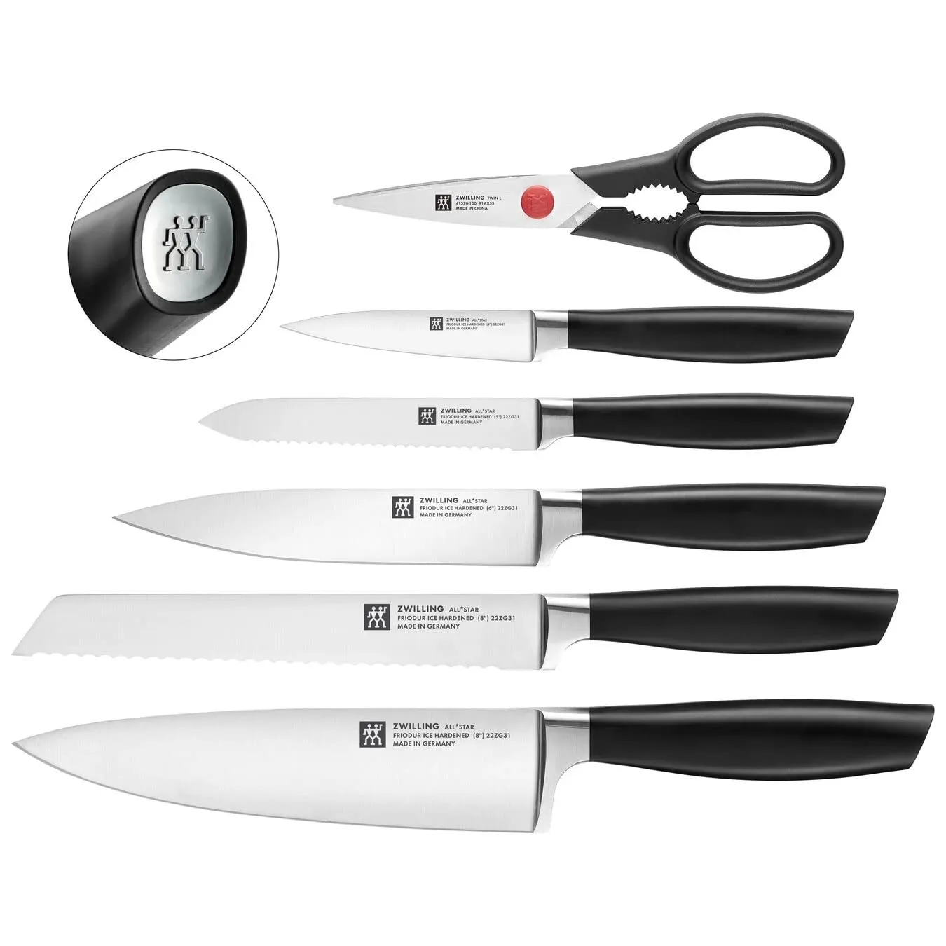 Zwilling All Star ceppo 7 pezzi bianco autoaffilante inox