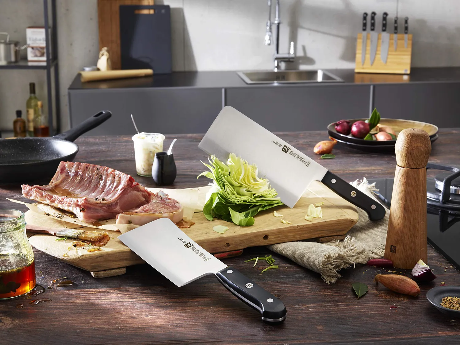 Zwilling Gourmet set 2 coltelli cinesi 150 e 180 mm acciaio