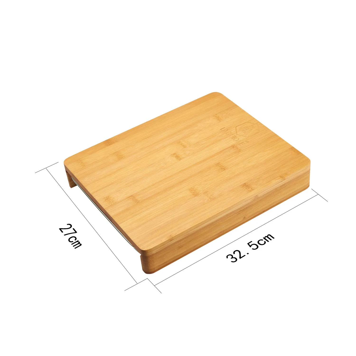 Laguiole en Aubrac tagliere bambù con cassetto acciaio 32 cm