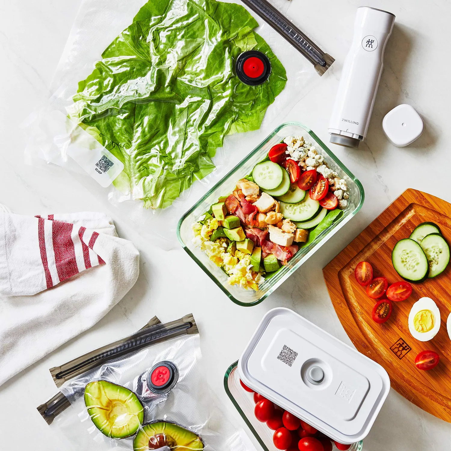 Zwilling Fresh & Save contenitori vetro 3 pezzi bianco