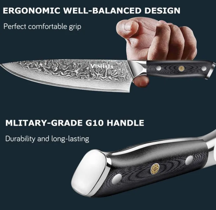 MOSFiATA Damascus coltello chef 8 pollici acciaio VG-10