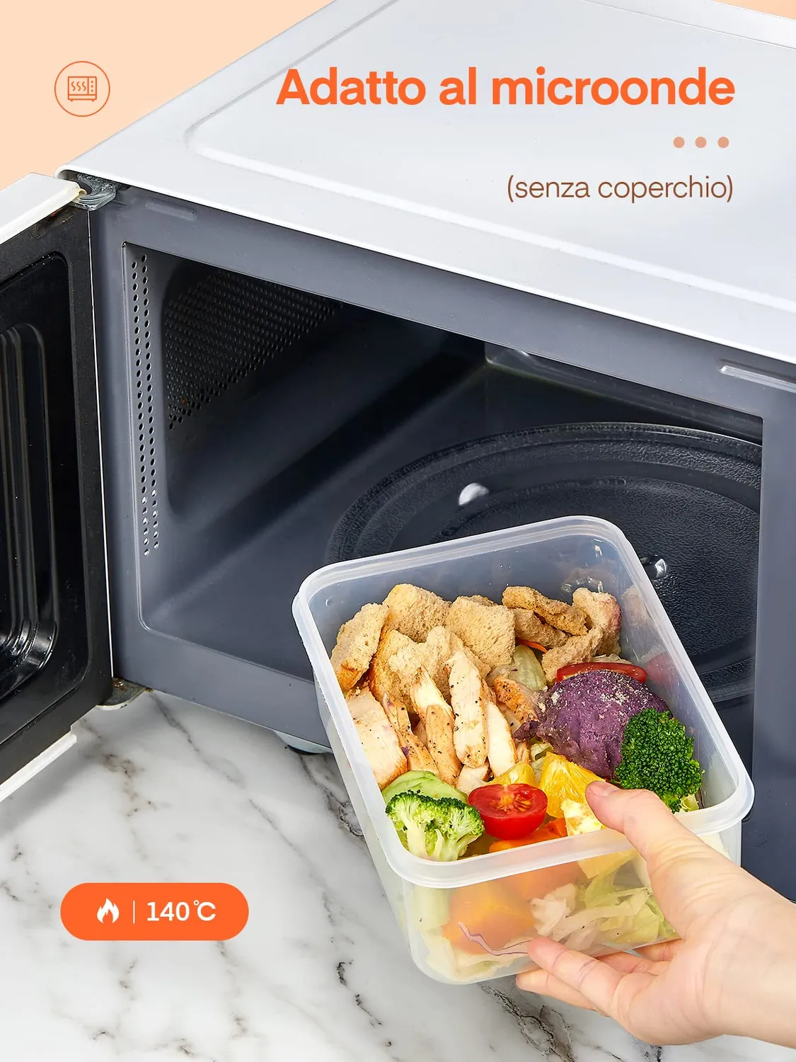 D.Perlla contenitori alimenti 8 pezzi ermetici BPA free