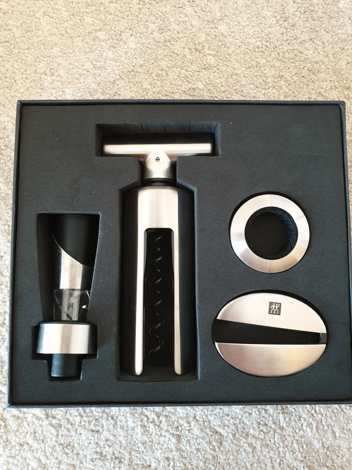 Zwilling Sommelier 39500-054 set vino 4 pezzi acciaio nero