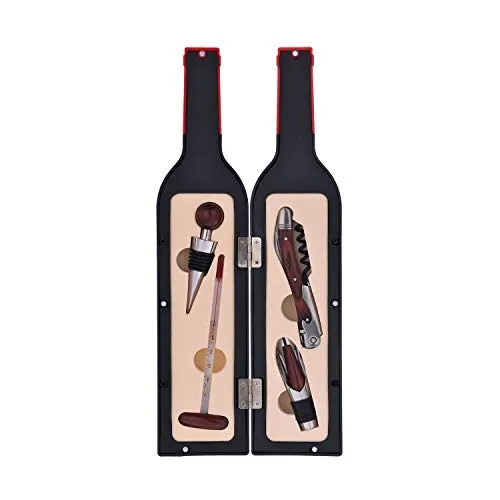 Laguiole en Aubrac Grand Cru set vino 4 pezzi nero bottiglia