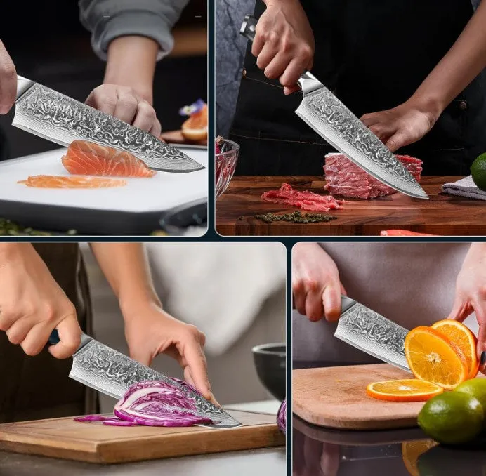 MOSFiATA Damascus coltello chef 8 pollici acciaio VG-10