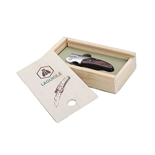 Laguiole en Aubrac coltello pieghevole torcia LED legno 17 cm