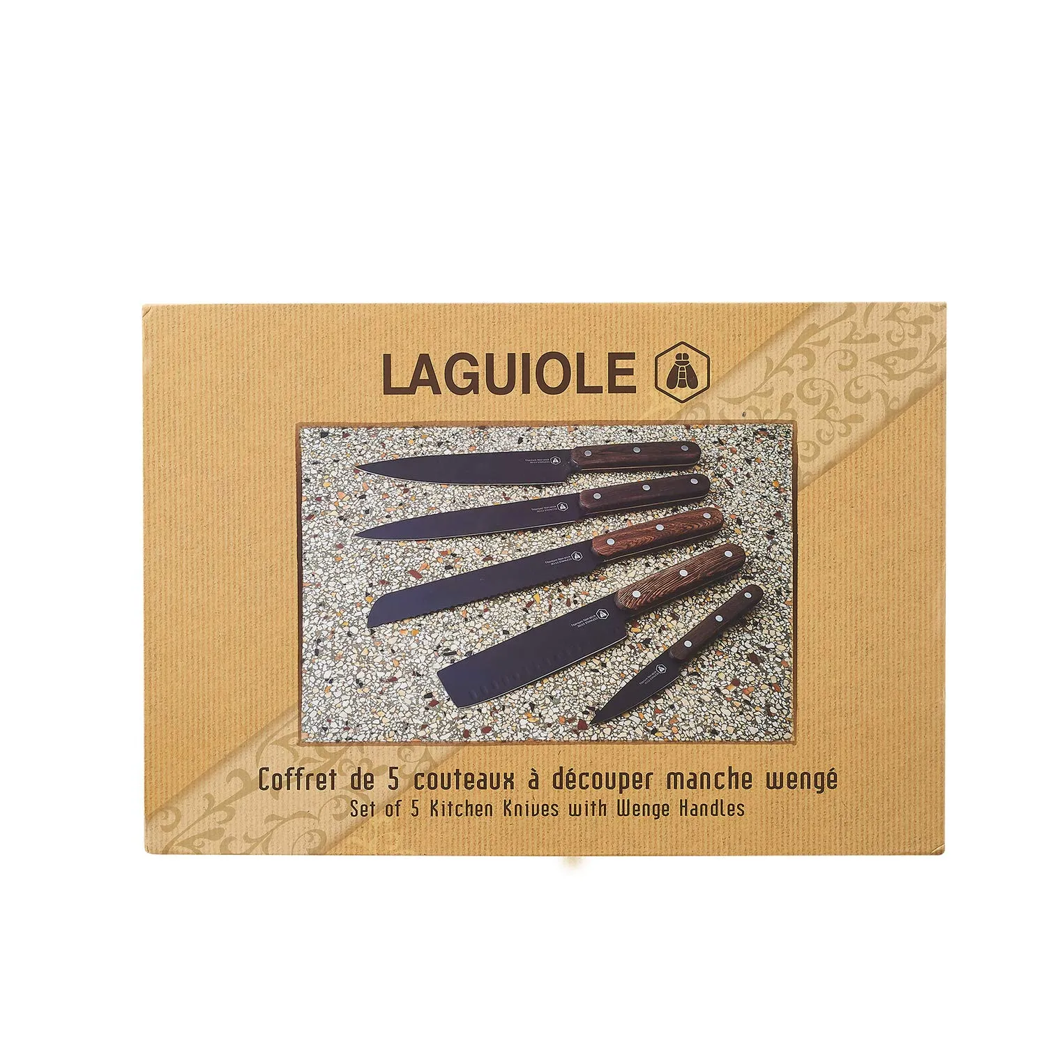 Laguiole en Aubrac Côté Cuisine set 5 coltelli lama nera