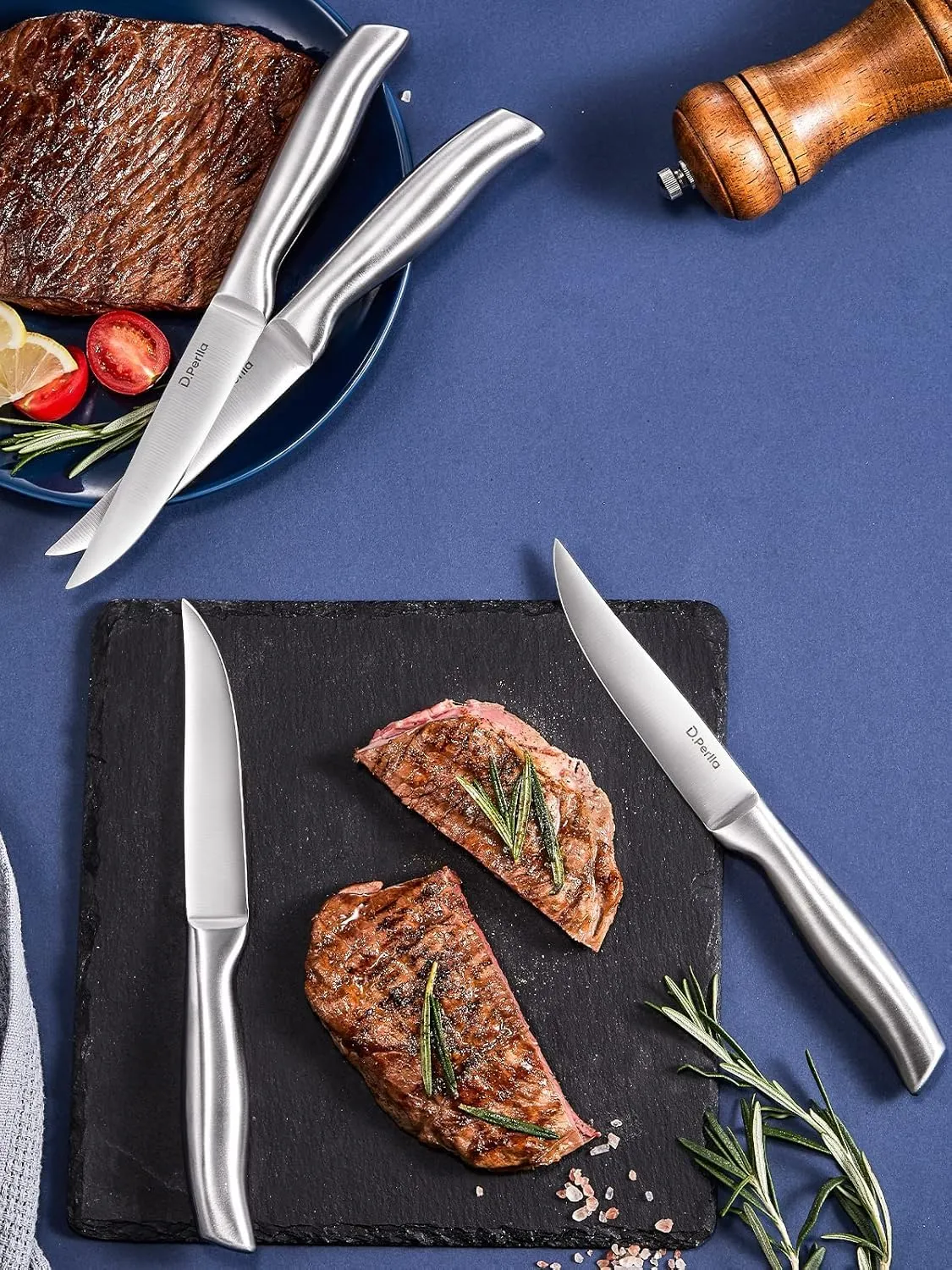 D.Perlla coltelli bistecca 6 pezzi lama liscia inox