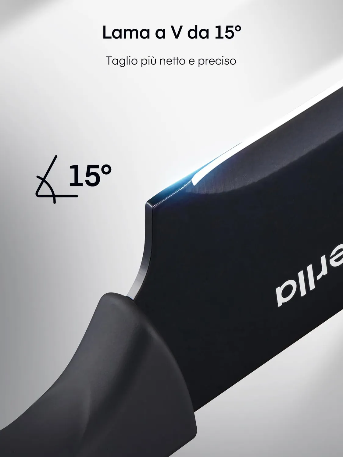 D.Perlla set coltelli 16 pezzi antiaderenti nero acrilico