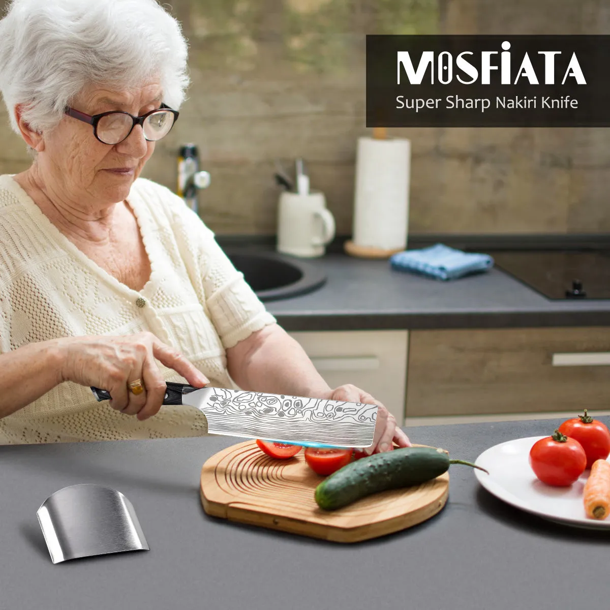 MOSFiATA nakiri 7 pollici coltello verdure acciaio