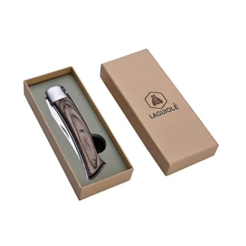 Laguiole en Aubrac coltello pieghevole rustico inox marrone