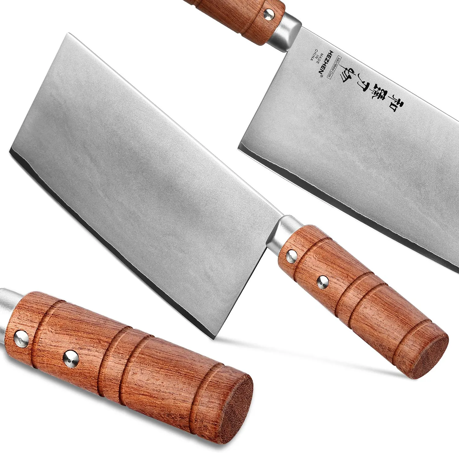 Hezhen Mannaia Cinese Coltello 18 cm Legno Padauk