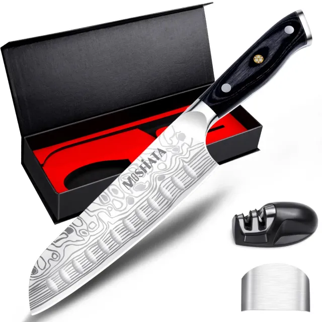 MOSFiATA Santoku 7" Set Salvadita e Affilatore Inox