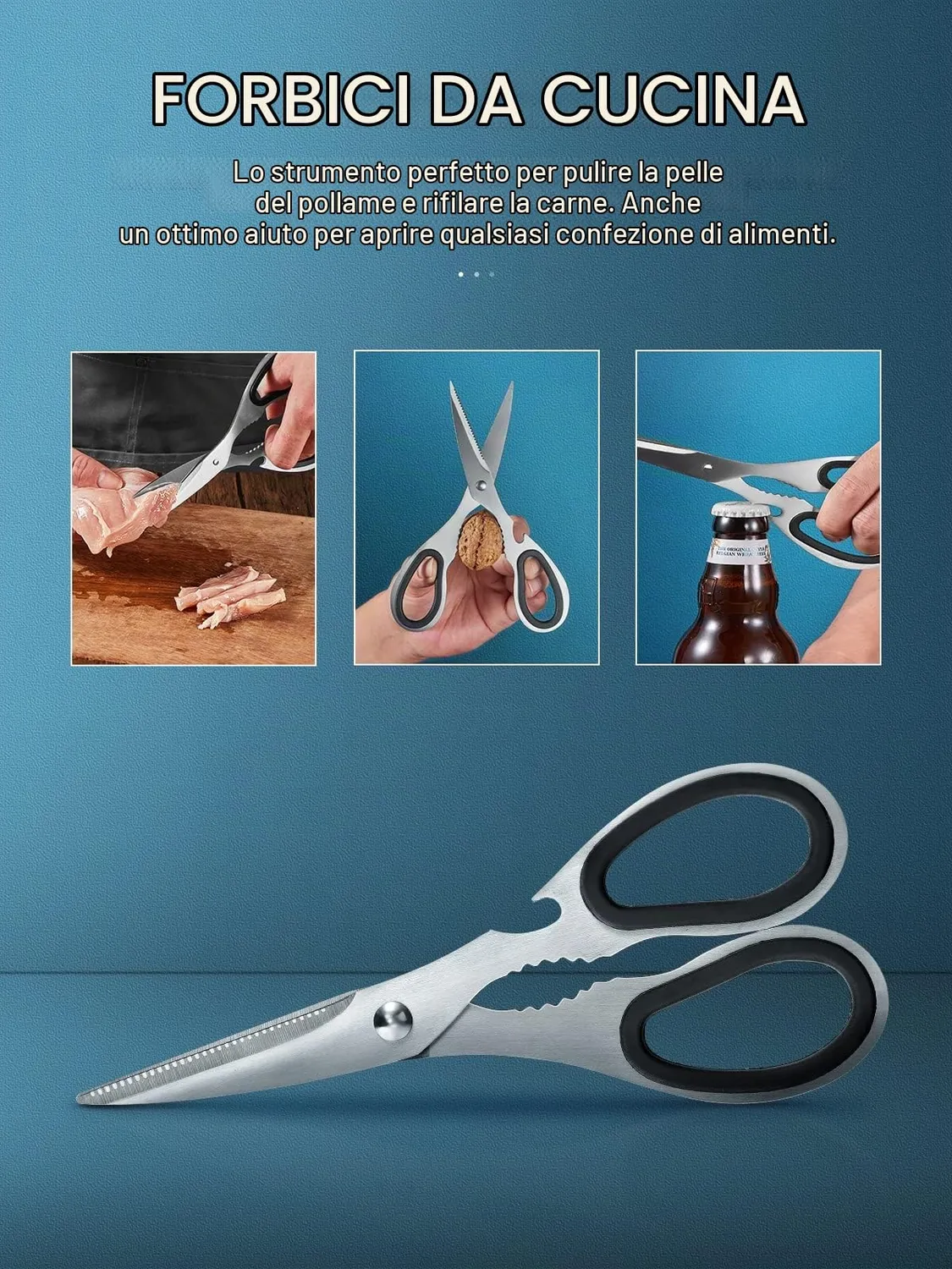 D.Perlla set coltelli cucina 14 pezzi acciaio con ceppo