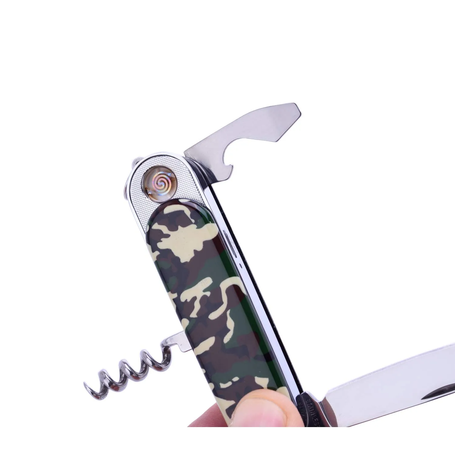 Laguiole coltello multifunzione USB cavatappi mimetico acciaio