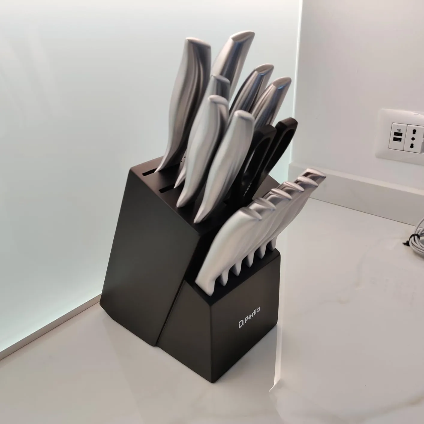D.Perlla ceppo coltelli cucina 15 pezzi damasco