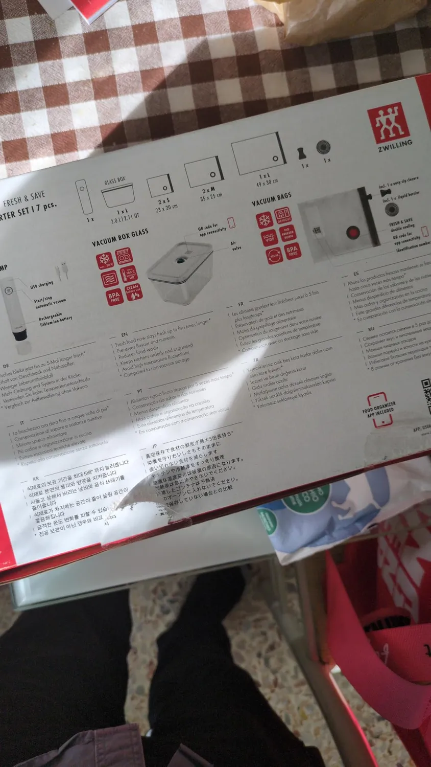 Zwilling Fresh & Save Set Sottovuoto 11 Pezzi Blu vetro