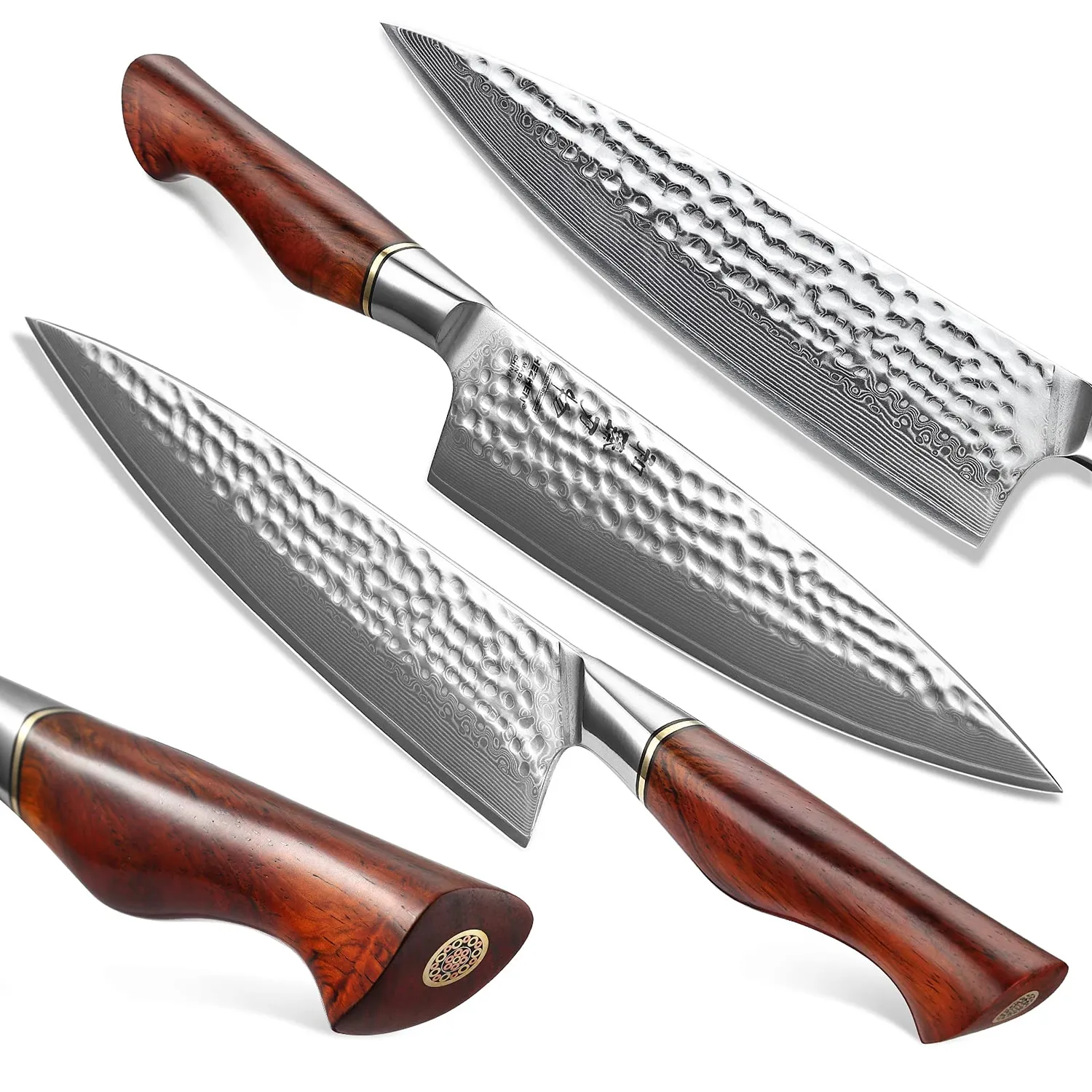 HEZHEN Master Hammered set coltelli cucina damasco 4 pezzi