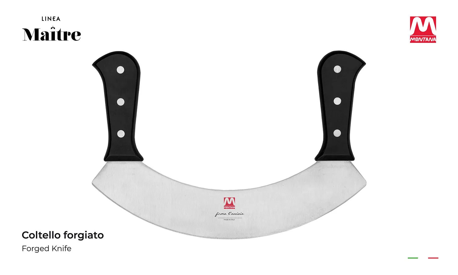 Montana Maitre mezzaluna cucina 25 cm acciaio azoto