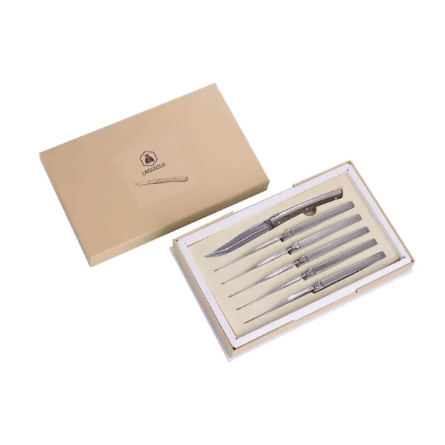 Laguiole en Aubrac Set 6 Coltelli da Bistecca Turchese