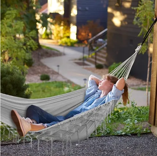 MOSFiATA Backyard amaca grigia 290x150 cm tela cotone
