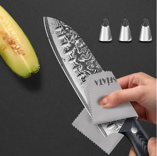 MOSFiATA Santoku Damasco 18 cm VG10 Manico G10