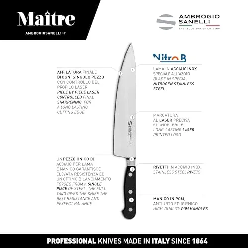 Ambrogio Sanelli Maitre acciaino 20 cm professionale