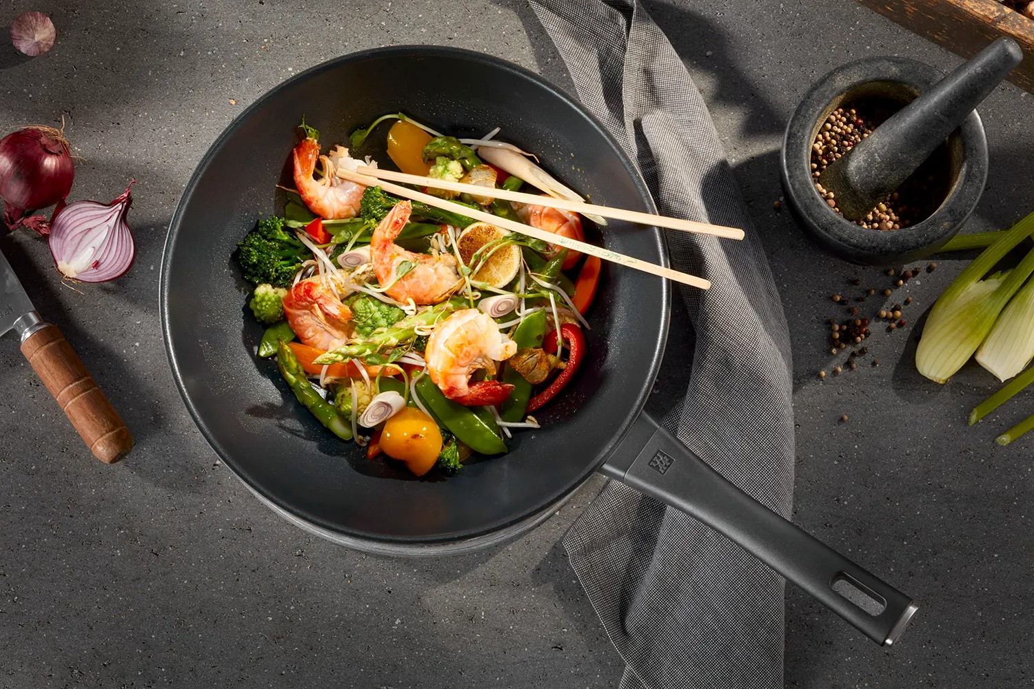Zwilling Shine Wok Antiaderente Nero Alluminio 30 cm