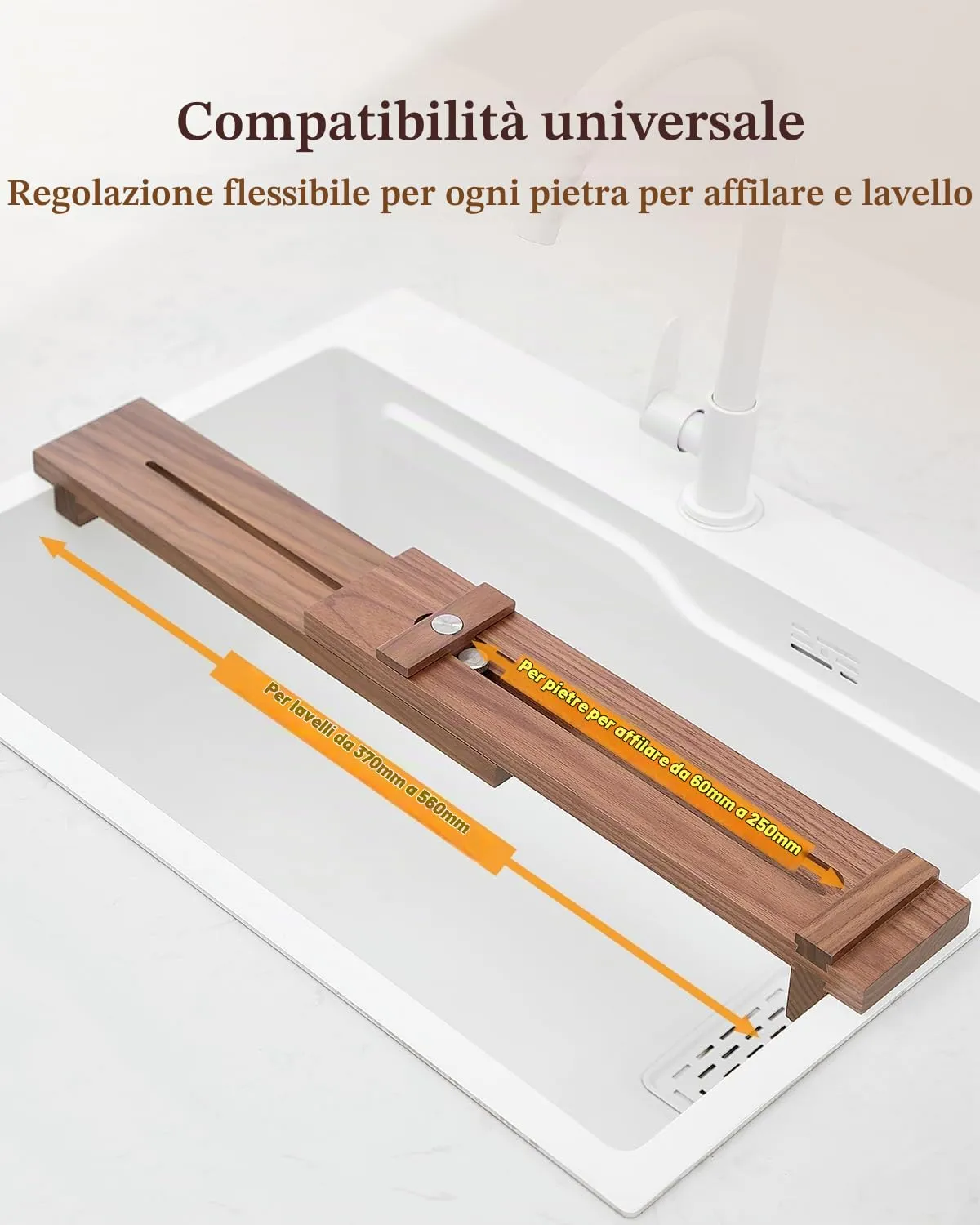 HEZHEN supporto affilacoltelli noce per pietre 6-25 cm
